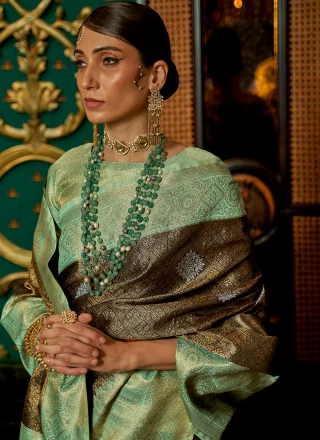 Weaving Green Contemporary Saree