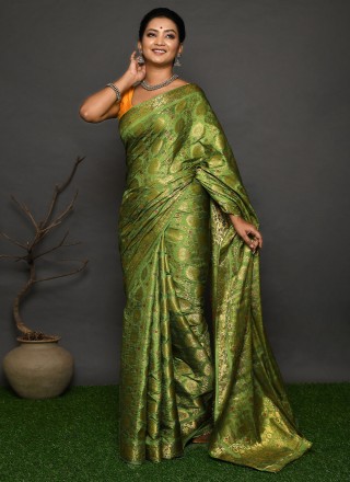 Weaving Green Trendy Saree