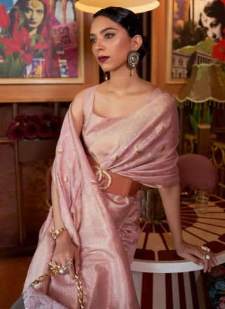 Weaving Purple Silk Designer Saree