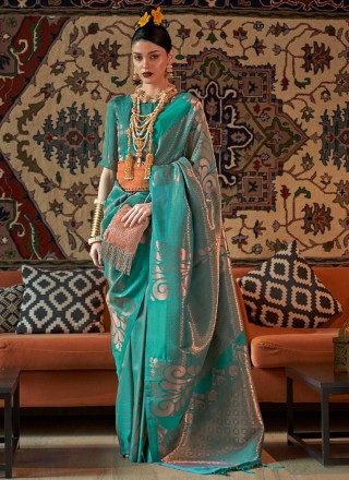 Weaving Rama Silk Designer Saree
