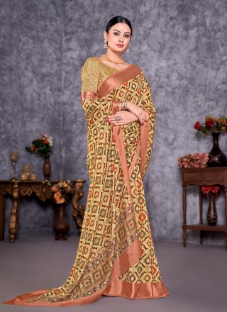 Weaving Silk Contemporary Saree in Multi Colour