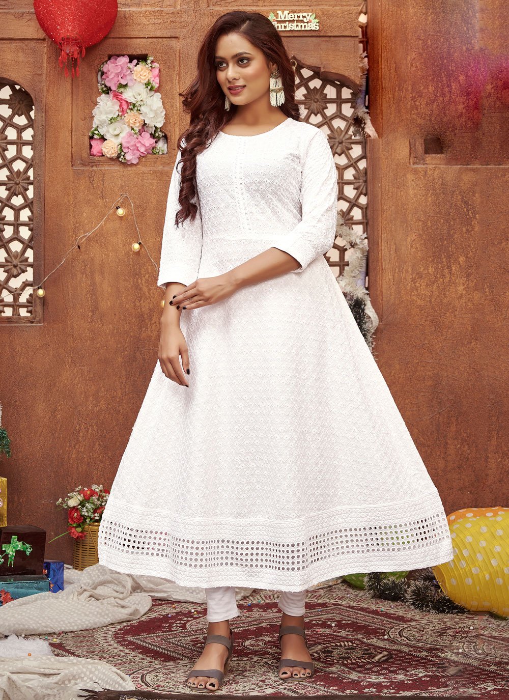 Discover 75+ white chikankari frock best - POPPY