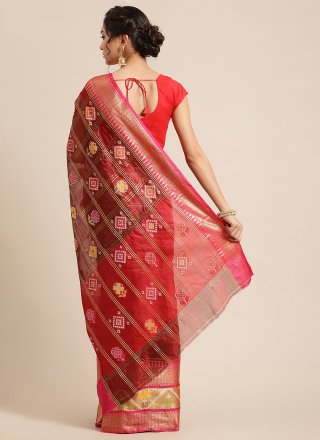 Woven Banarasi Silk Designer Traditional Saree in Maroon