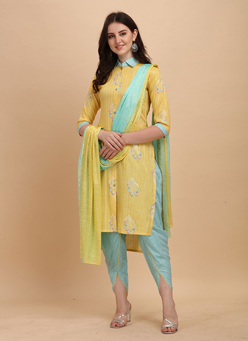 Woven Casual Readymade Salwar Suit