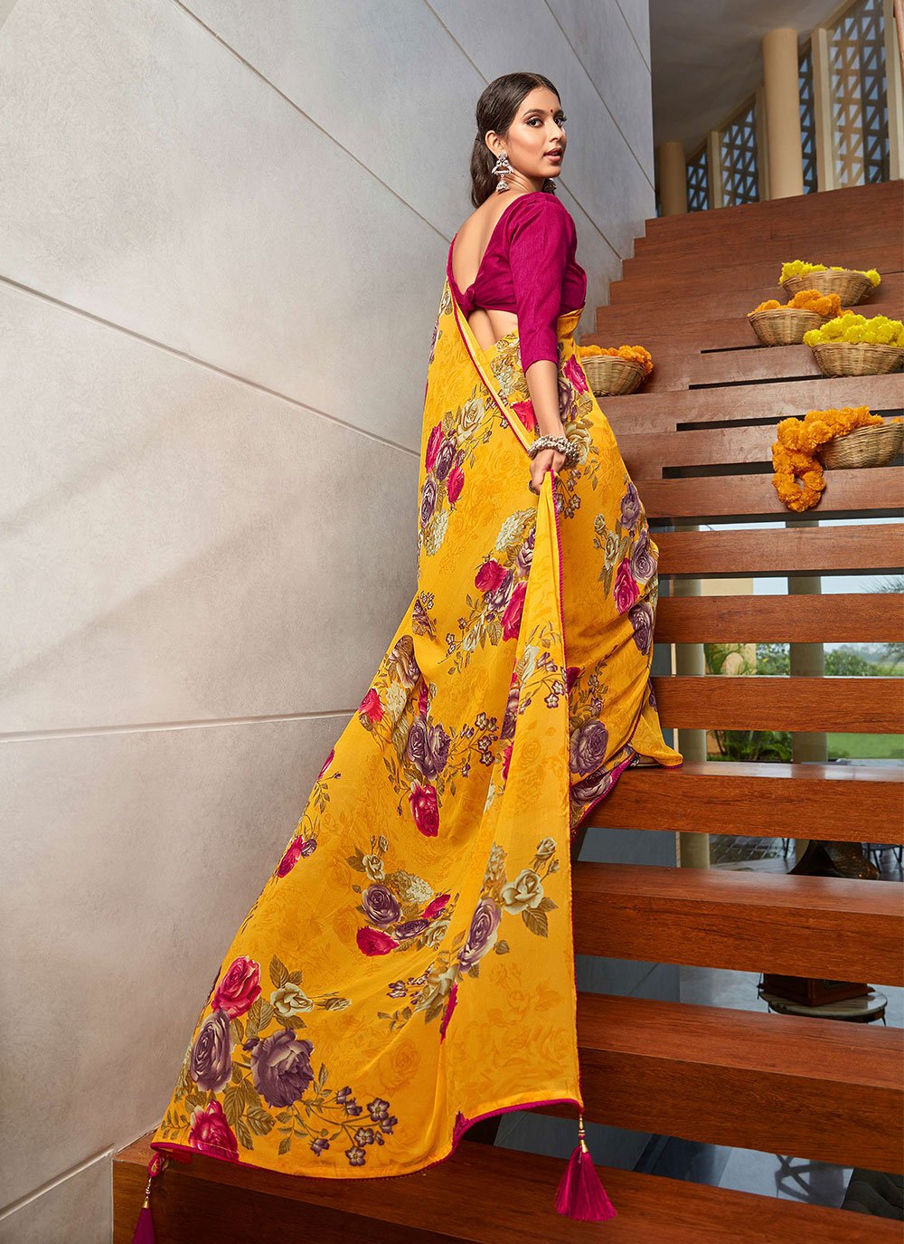 casual georgette saree