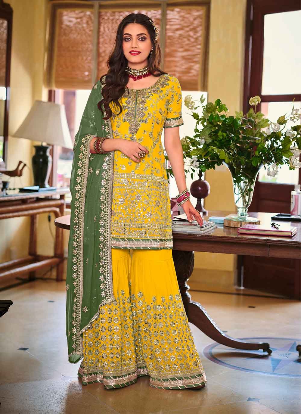 Yellow Ceremonial Designer Pakistani Salwar Suit