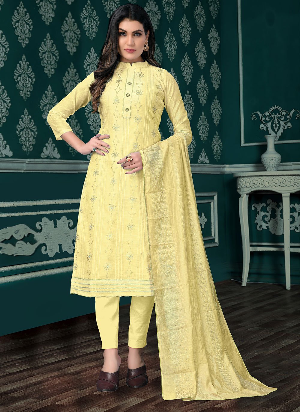 Yellow Color Pant Style Suit