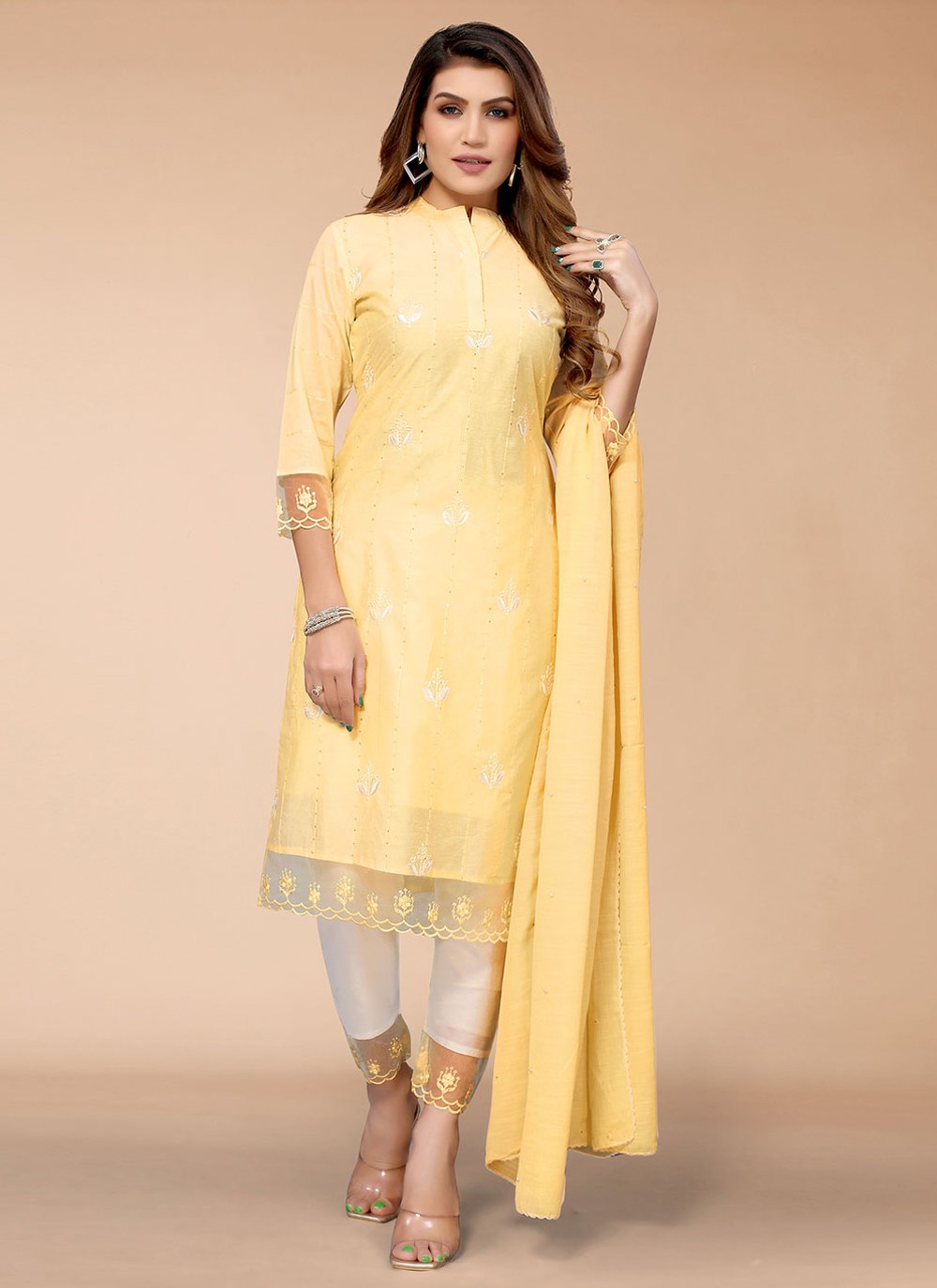 Yellow Color Readymade Salwar Suit