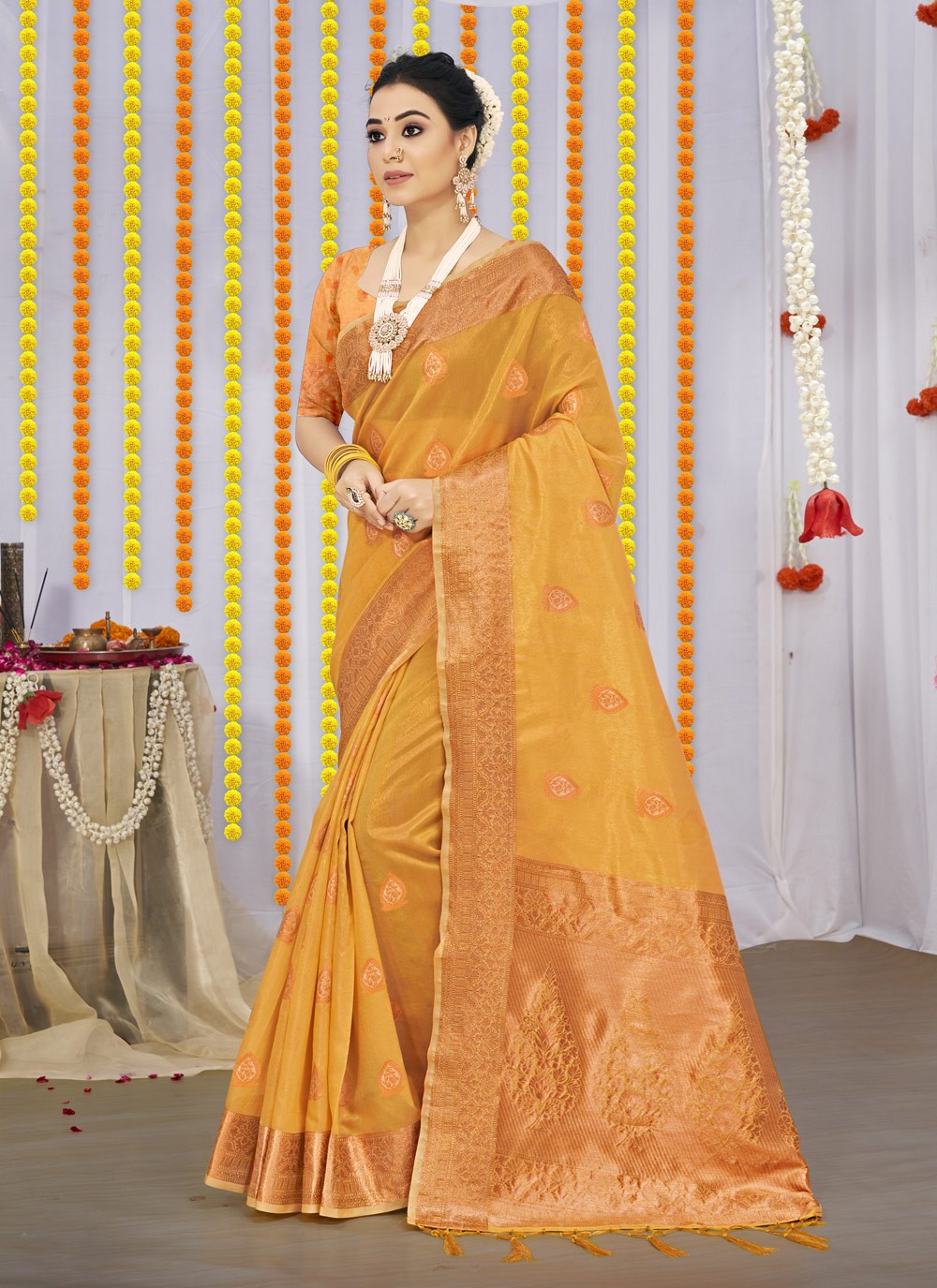 Yellow Fancy Classic Designer Saree