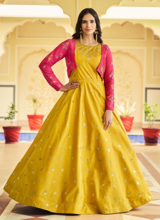 Yellow Party Trendy Gown