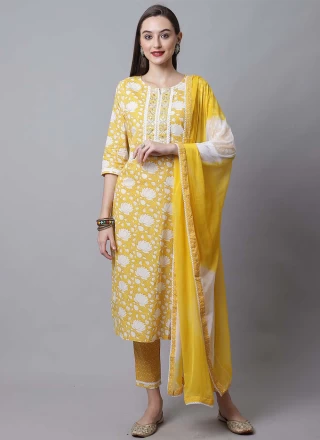 Yellow Readymade Salwar Kameez