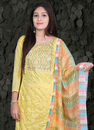 Yellow Readymade Salwar Suit