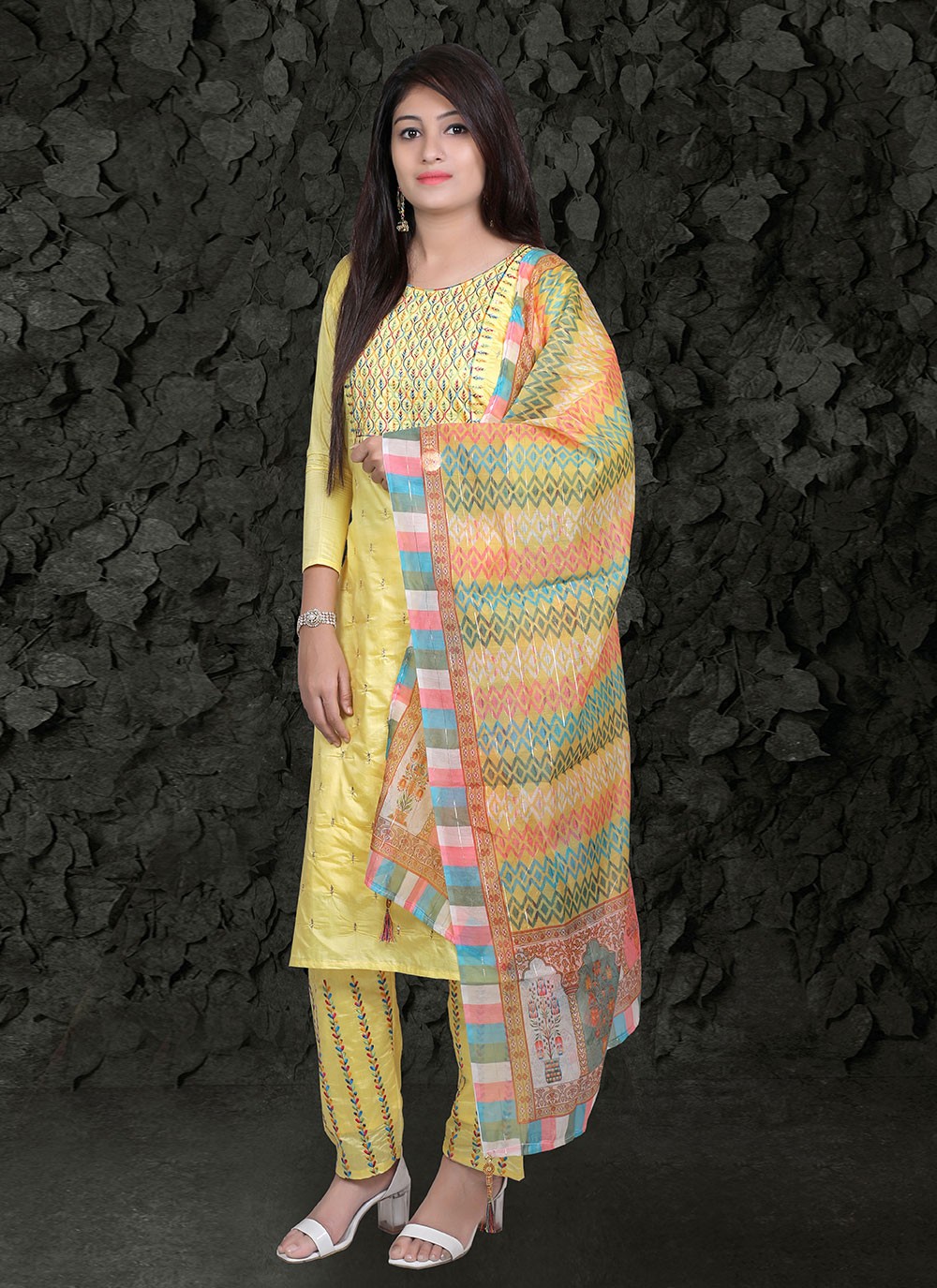 Yellow Readymade Salwar Suit