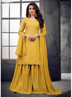 Yellow Sequins Designer Salwar Kameez