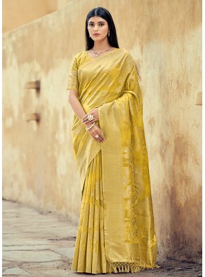 Yellow Weaving Classic Saree