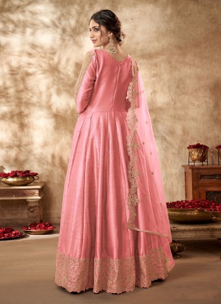 Zari Art Silk Floor Length Anarkali Salwar Suit