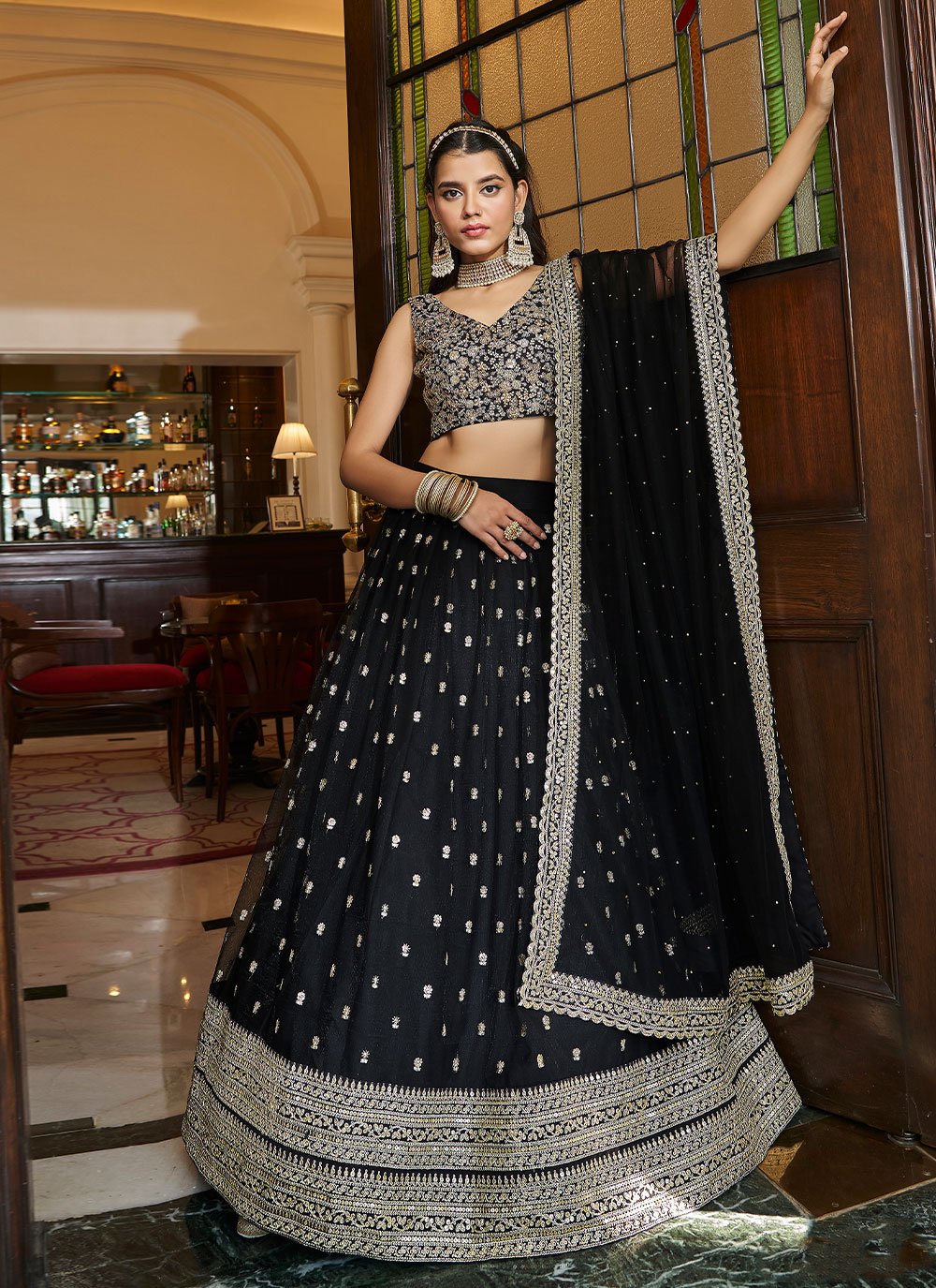 Indian Designer Hot Look Elegant Black Designer Lehenga Choli for Women,  Partywear / Bridesmaid Ready to Wear Blouse With Lehenga & Dupatta - Etsy