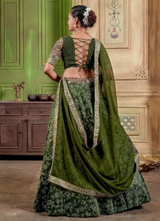 Amazing Green Silk Readymade Lehenga Choli