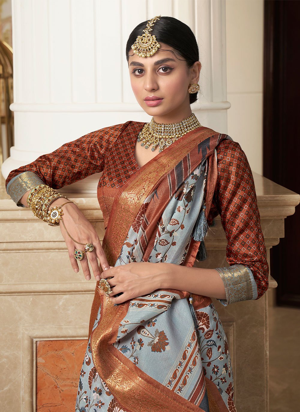 Brown Casual Contemporary Style Saree