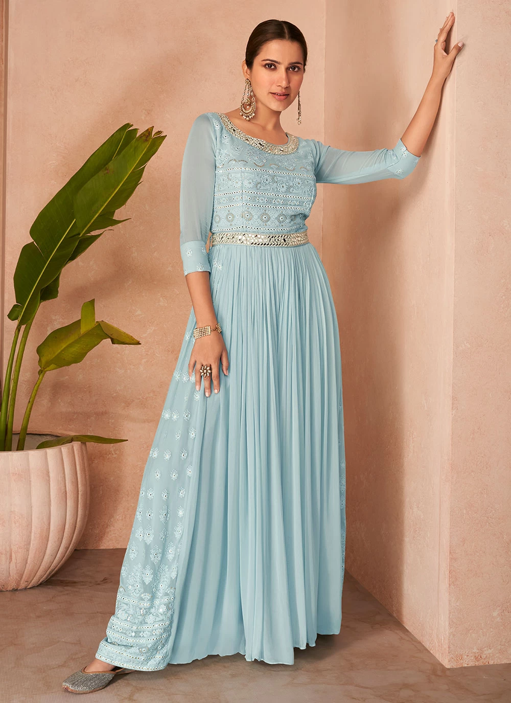 Light Blue Bridal Gown – Iraivi - Wedding and Party wear-cheohanoi.vn