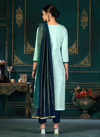 Aqua Blue Designer Trendy Salwar Kameez
