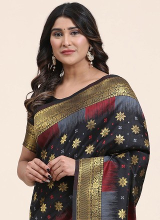 Art Banarasi Silk Zari Multi Colour Trendy Saree