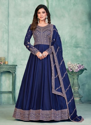 Buy Grey Lucknowi Fabric Embroidered Chikankari Mandarin Anarkali Set For  Women by Sunita Nagi Online at Aza Fashions.