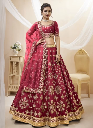 Buy ETHNIC BROCADE LEHENGA CHOLI IN GREEN AND RED COLOR at Rs. 1750 online  from Surati Fabric lehenga choli : SF-ETHNIC-GREEN RED