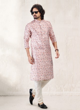 Banarasi Jacquard Fancy Pink Kurta Pyjama