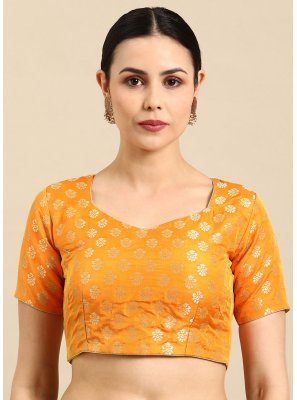 Banarasi Jacquard Weaving Blouse in Orange