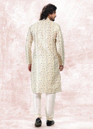 Banarasi Jacquard Yellow Fancy Kurta Pyjama