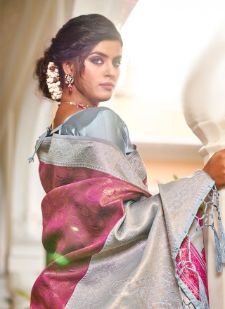 Banarasi Silk Engagement Contemporary Style Saree