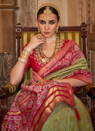 Banarasi Silk Green Designer Saree