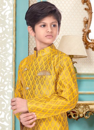 Banarasi Silk Indo Western In Yellow
