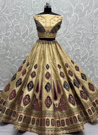 Banarasi Silk Lehenga Choli In Cream