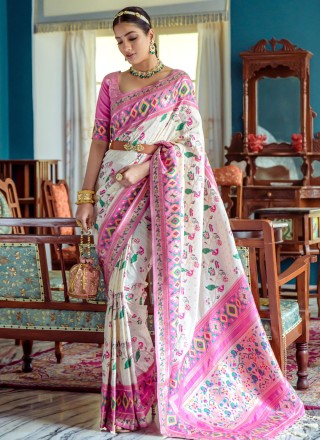 Purple Lucknowi Chikankari Saree Timeless Elegance with Viscose