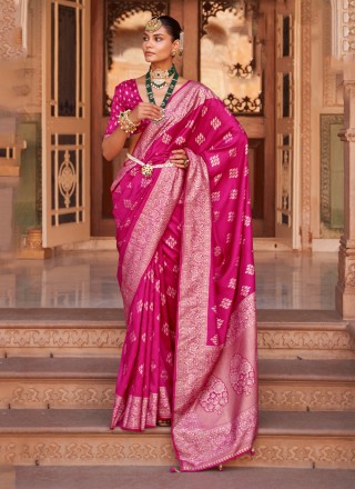 Banarasi Silk Pink Designer Saree