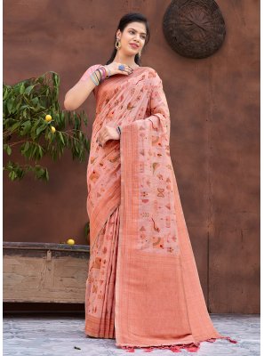 Banarasi Silk Traditional Saree in Pink