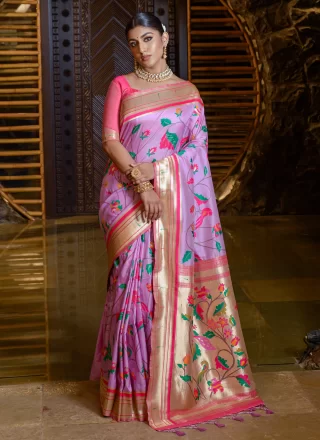 Banarasi Silk Trendy Saree with Woven Work