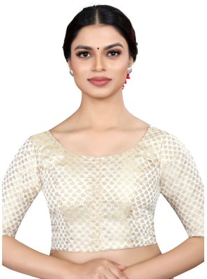 Banarasi Silk Weaving Blouse in Off White