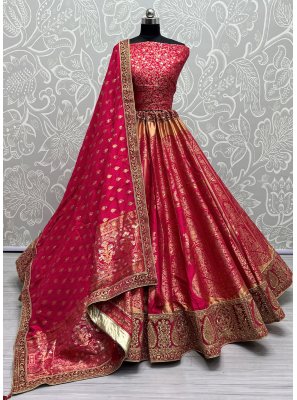 Banarasi Silk Weaving Pink Lehenga Choli