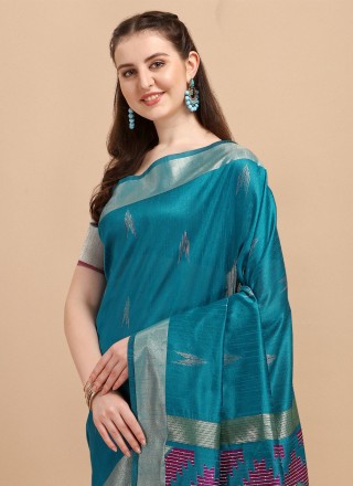 Banglori Silk Turquoise Saree