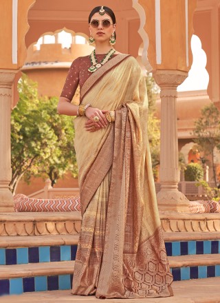 Beige hot sale wedding saree