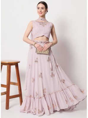Beige Georgette Sangeet Designer Lehenga Choli