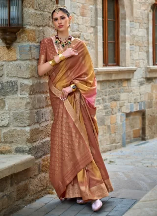 Beige Weaving Ceremonial Trendy Saree