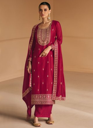 Best Pink Silk Embroidered Salwar Suit