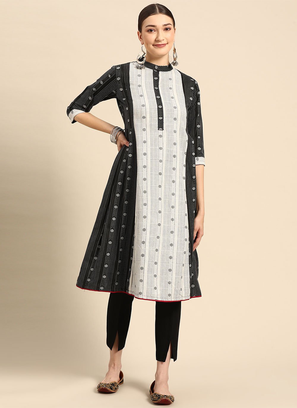 Black and discount white kurtis online