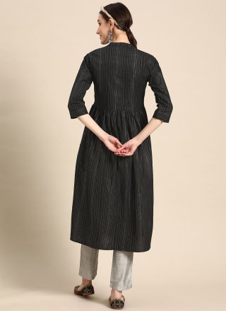 Black Casual Cotton Designer Kurti