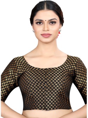 Black Ceremonial Banarasi Silk Designer Blouse