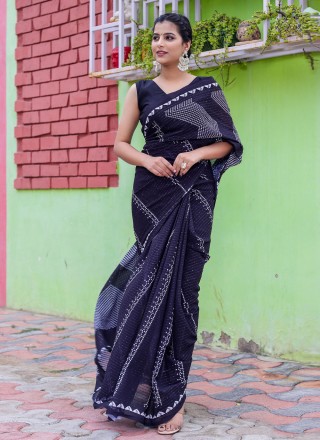 Black Ceremonial Trendy Saree